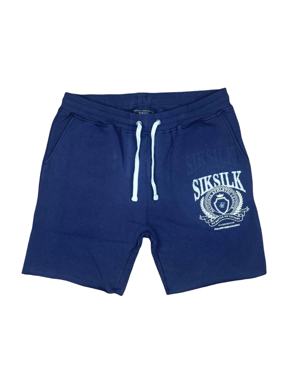 SikSilk Relaxed Jersey Varsity Shorts - Size XL - Navy